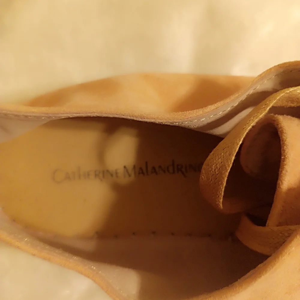 Catherine Maladrino pink suede espadrilles size 9 Scraftie
